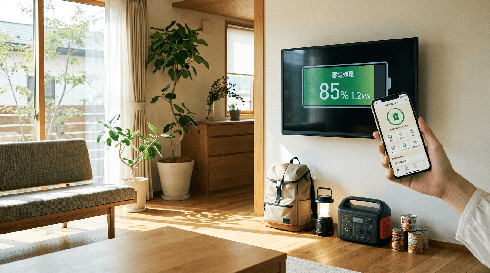 蓄電池だけで停電に備える考え方のイメージ