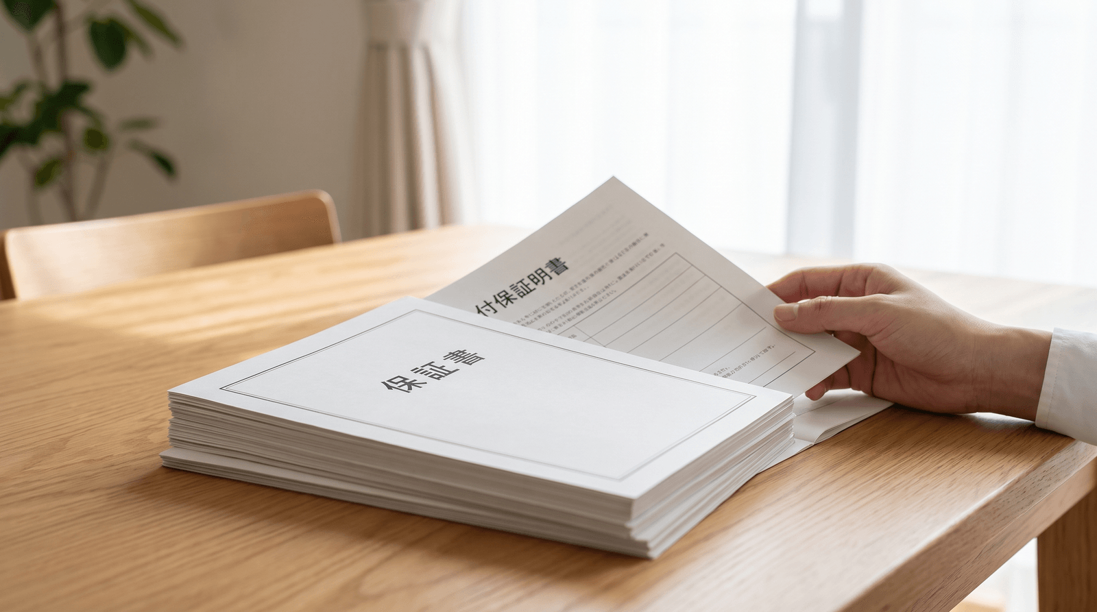 引渡し時の書類を確認する手元(イメージ)